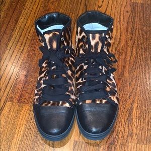 Leopard printed Lanvin high top sneakers